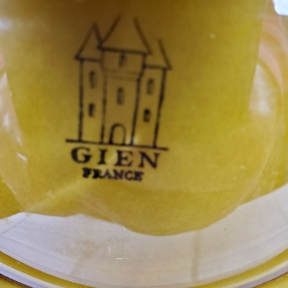 Vintage 1950s Gien France Green Divided Fondue  Plates Set of 4 - Picture 2 of 16